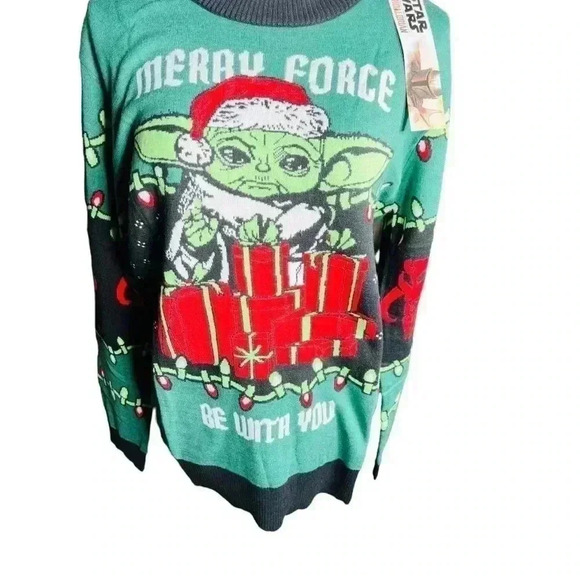 Star Wars Yoda Men’s Ugly Holiday Christmas Sweater Size Large - Picture 2 of 9